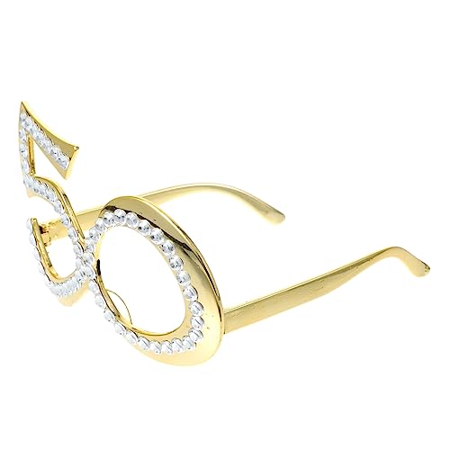 INOOMP Geburtstag Brille mit Strasssteinen Kunststoff Zahlenbrille Party Foto Requisite Langlebig und Leicht für Geburtstagsfeier und Auffälliges Design für Erwachsene von INOOMP