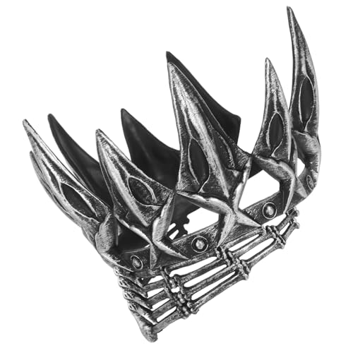 INOOMP Gothic Cosplay Krone Herren Party Haarschmuck Vintage Stil Leicht Gewichtige Silberne Kopfbedeckung Für Karneval Halloween Bühnenauftritte von INOOMP