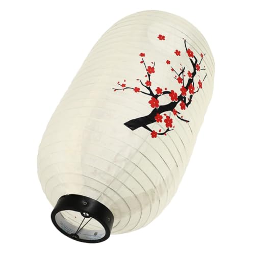 INOOMP Japanische Laterne Weiße Pflaumenblüte Traditionelle Hängelaterne Deko für Außenbereich Türdekoration Japanischer Stil für Sushi Restaurant Garten von INOOMP