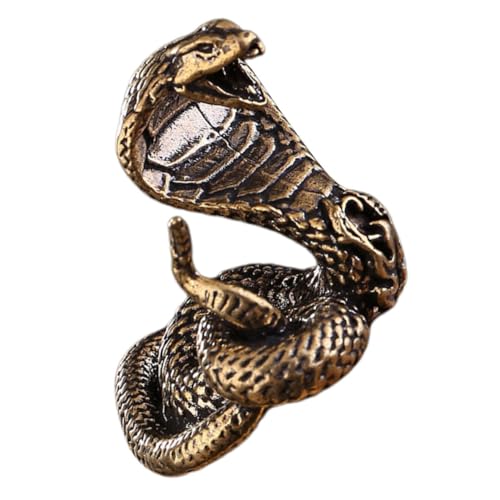 INOOMP Messing Schlange Figurine Retro Desktop Dekoration Feng Shui Tierkreiszeichen Schlange Ornament für Teehaus Geschenk und Wohnkultur von INOOMP