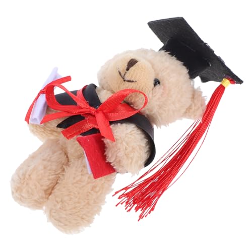 INOOMP Mini-abschlussbär Deko Mini-abschlussbär Plüschgeschenk Abschluss Graduationsparty Gefälligkeiten Abschlussbär Masse College-abschlussdekorationen Kleine Tiere Plüschstoffe Braun von INOOMP