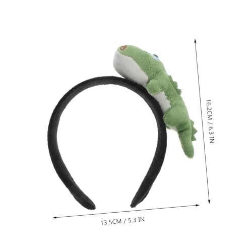 INOOMP Niedliches Grünes Krokodil stirnband Party Haarreif Cartoon Haarclip Einzigartige Kopfbedeckung für Geburtstags Kostümpartys Stabiler Sitz für Kopfgrößen Vielseitig und von INOOMP