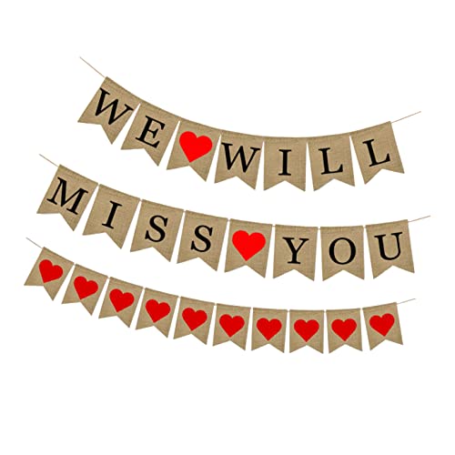 INOOMP Herz Girlande Engagement Party Dekorationen Sackleinen Liebe Herz Bunting Pull Flagge Foto Prop Zeichen von INOOMP