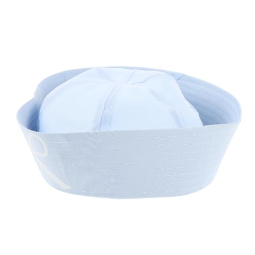 INOOMP Sailor Cosplay Hat mit Schleife aus Atmungsaktivem Stoff Bequeme Matrosenmütze für Karneval Partys und Langlebiges Material Blaue Uniform von INOOMP