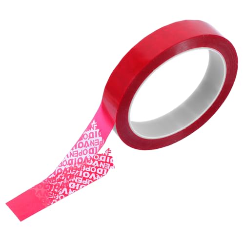 INOOMP Sicherheitsverschlussband Rot mit Manipulationssicherer Siegelbeschriftung Selbstklebendes Verpackungsband für Versandkartons Dokumente und Pakete Langlebig und Einfach Anzuwenden von INOOMP