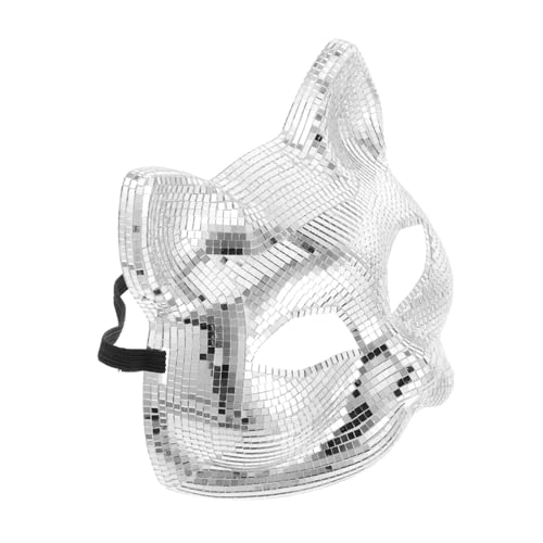 INOOMP Silberne Katzenmaske mit Spiegelnder Oberfläche Komfortabel und Sicher für Halloween Karneval und Disco Partys Einzigartiges Katzenmotiv für Damen und Herren INOOMP Silberne Katzenmaske mit Spiegelnder Oberfläche Komfortabel und Sicher für Halloween Karneval und Disco Partys Einzigartiges Katzenmotiv für Damen und Herren von INOOMP