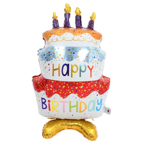INOOMP Stehender Happy Birthday Folienballon mit Farbigem Sockel Dreidimensionale Geburtstagsparty Dekoration Luftdichter Kuchenballon für Festliche Geburtstagsfeier INOOMP Stehender Happy Birthday Folienballon mit Farbigem Sockel Dreidimensionale Geburtstagsparty Dekoration Luftdichter Kuchenballon für Festliche Geburtstagsfeier von INOOMP