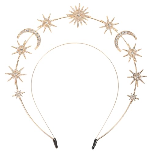 INOOMP Strasssteine Braut Stirnband aus Legierung und Glitzer Goldenes Haarschmuck für Damen Hochzeit Eleganter Haarreif mit Funkelndem Design Geeignet für Braut Brautjungfer Party und von INOOMP