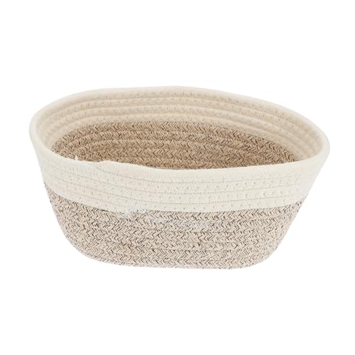 INOOMP Wendiger Aufbewahrungskorb aus Baumwollseil Geflochten Kleiner Kosmetik organizer Multifunktional für Wohnzimmer Badezimmer Schlafzimmer Platzsparender Ovaler Korb in Weiß INOOMP Wendiger Aufbewahrungskorb aus Baumwollseil Geflochten Kleiner Kosmetik organizer Multifunktional für Wohnzimmer Badezimmer Schlafzimmer Platzsparender Ovaler Korb in Weiß von INOOMP