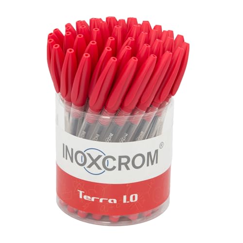 INOXCROM Value Pack 50 Kugelschreiber TERRA 1.0. Rot von INOXCROM