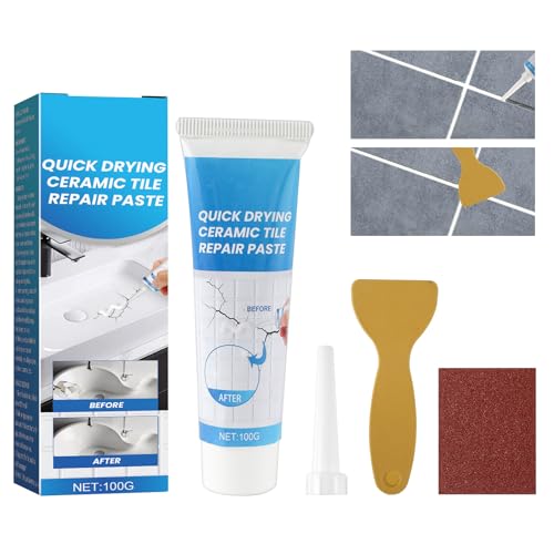 Fliesenreparaturpaste, 100g Keramik Reparaturset, Reparaturmittel für keramische Fliesen,Fliesenreparaturset Kratzer Reparaturpaste Zum Reparieren Von Kratzern Löchern Rissen Fliesenreparaturpaste, 100g Keramik Reparaturset, Reparaturmittel für keramische Fliesen,Fliesenreparaturset Kratzer Reparaturpaste Zum Reparieren Von Kratzern Löchern Rissen von INQUIRLLY