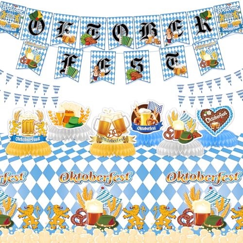 Oktoberfest Deko Set Bayrische Deko Oktoberfest Deko Banner Rolle Bayrische Girlande Wimpelkette Oktoberfest Deko Bienenwaben Oktoberfest Tischdecke Bierfest Wimpel für Oktoberfestparty Oktoberfest Deko Set Bayrische Deko Oktoberfest Deko Banner Rolle Bayrische Girlande Wimpelkette Oktoberfest Deko Bienenwaben Oktoberfest Tischdecke Bierfest Wimpel für Oktoberfestparty von INQUIRLLY