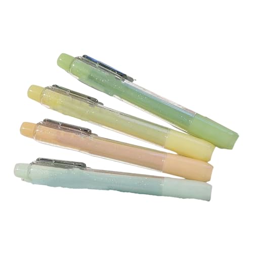 Glitzernder Textmarker, 4 Farben, abgeschrägte Spitze, fluoreszierende Textmarker, Marker für Scrapbooking, Notizen, Kartengestaltung, mehrfarbig, fluoreszierende Stifte von INSEOWI