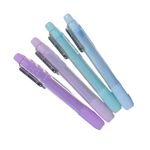 Glitzernder Textmarker, 4 Farben, abgeschrägte Spitze, fluoreszierende Textmarker, Marker für Scrapbooking, Notizen, Kartengestaltung, mehrfarbig, fluoreszierende Stifte von INSEOWI