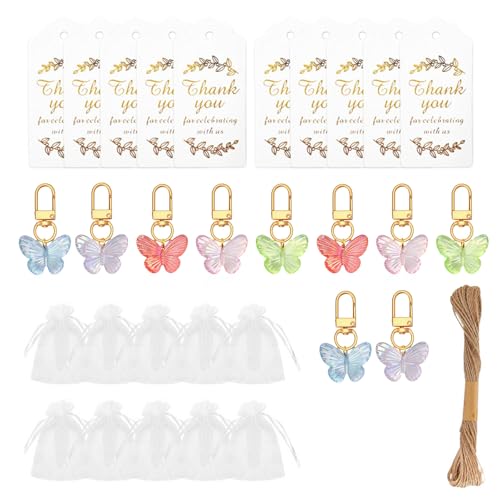 INSEOWI Schmetterlings-Schlüsselanhänger, Cartoon-Tier-Schlüsselanhänger, Taschenanhänger, Auto-Dekorationen für Kinder, Rucksäcke, stilvolle Tasche, Charm, Cartoon-Tier-Schlüsselanhänger für Kinder von INSEOWI