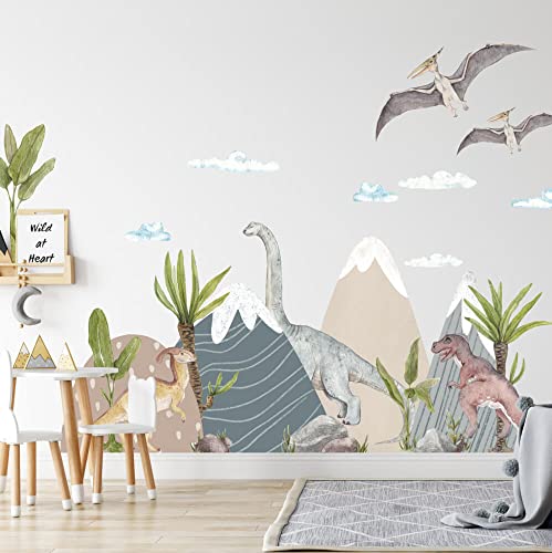 INSPIO Wandtattoos Dinosaurier Welt Textil Wandsticker Dino für Kinderzimmer Wandaufkleber Babyzimmer selbstklebend Deko von INSPIO