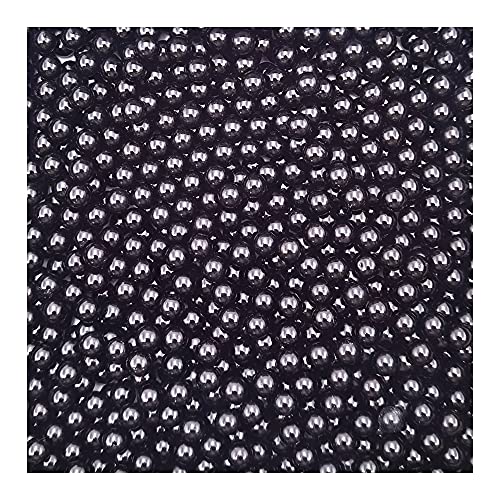 INSPIRELLE 10 mm schwarze ungebohrte ABSKunstperlen für Vasenfüller, 580 Stück ohne Loch, MakeupPerlen zum Halten von Pinsel, Eyeliner, Nachahmung von runden Perlen für Tischstreuung, Zuhause, von INSPIRELLE