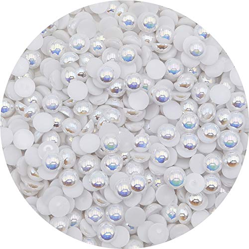 INSPIRELLE 600 Stück AB-Perlen, flache Rückseite, halbrund, Cabochon-Perlen, flache Rückseite, flache Rückseite, für Bastelarbeiten, 10 mm von INSPIRELLE