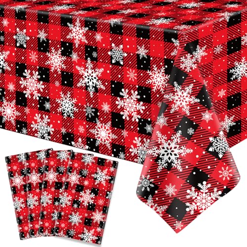 4 Pack Weihnachten Karierte Tischdecke Weihnachten Schneeflocke Tischdecke Buffalo Plaid Tischdecke 51 X 86'' Rechteck rot und schwarz Buffalo Plaid Tischdecke für Weihnachten Party Dekor Winterurlau 4 Pack Weihnachten Karierte Tischdecke Weihnachten Schneeflocke Tischdecke Buffalo Plaid Tischdecke 51 X 86'' Rechteck rot und schwarz Buffalo Plaid Tischdecke für Weihnachten Party Dekor Winterurlau von INSPIREYEE