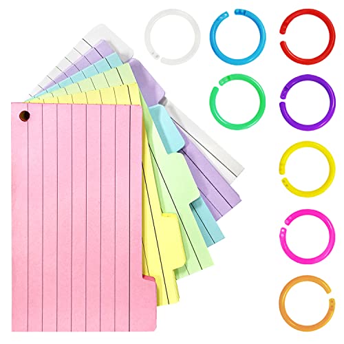 150 Stück bunte Karteikarten, 70 x 125 mm große Revisionskarten mit Ringen und Registerlaschen, linierte Karteikarten für das Lernen im Büro, in der Schule, Notizen machen und To-Do-Listen(6 Farben) 150 Stück bunte Karteikarten, 70 x 125 mm große Revisionskarten mit Ringen und Registerlaschen, linierte Karteikarten für das Lernen im Büro, in der Schule, Notizen machen und To-Do-Listen(6 Farben) von INSPUTOL