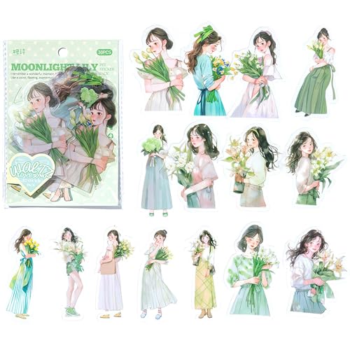 Scrapbooking-Aufkleber-Set, 30 Stück, matte PET-Aufkleber für Mädchen, ästhetische Aufkleber für Scrapbooking, Scrapbooking-Materialien, Tagebuch Scrapbooking-Aufkleber-Set, 30 Stück, matte PET-Aufkleber für Mädchen, ästhetische Aufkleber für Scrapbooking, Scrapbooking-Materialien, Tagebuch von INSPUTOL