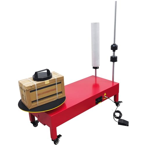 INTBUYING 110 V elektrische Stretchfolienverpackungsmaschine, einstellbare Geschwindigkeit, Wickelfolienballenpresse, Doppelwellen-Spender, maximale Geschwindigkeit 30 U/min von INTBUYING