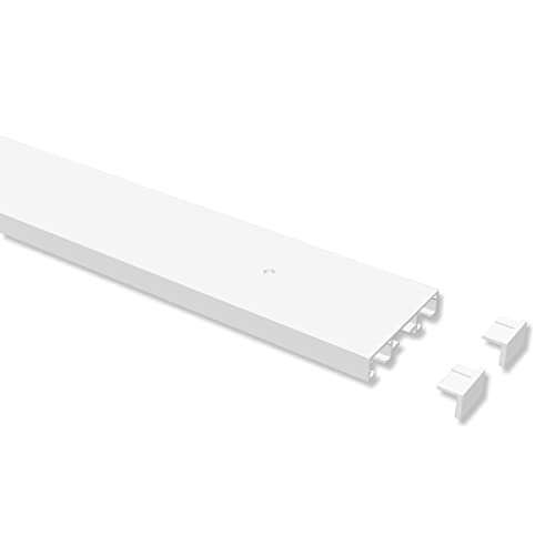 Interdeco Gardinenschienen vorgebohrt Weiß 2-läufige Vorhangschienen aus Aluminium, Primax, 120 cm von INTERDECO