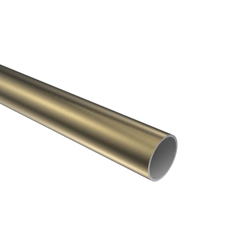 INTERDECO Rohr aus Metall in Messing Antik 20 mm Ø für Gardinenstangen, Typ 1120901 AZA, 100 cm von INTERDECO
