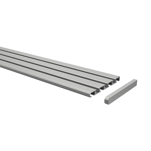 Interdeco Gardinenschienen Silber-Grau 3-/4-läufige Vorhangschienen aus Aluminium, Slimline, 320 cm Interdeco Gardinenschienen Silber-Grau 3-/4-läufige Vorhangschienen aus Aluminium, Slimline, 320 cm von INTERDECO