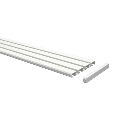 Interdeco Gardinenschienen Weiß 3-/4-läufige Vorhangschienen aus Aluminium, Slimline, 100 cm von INTERDECO