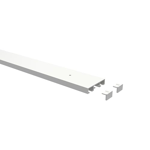 Interdeco Gardinenschienen vorgebohrt Weiß 2-läufige Vorhangschienen aus Aluminium, Primax, 100 cm von INTERDECO