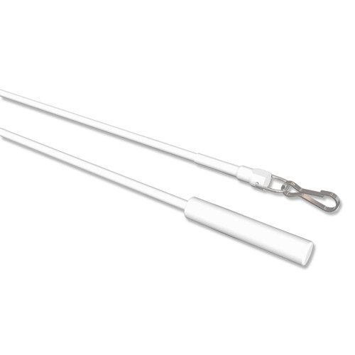 Interdeco Schleuderstab/Gardinenstab mit Griff (1 Stück) Weiß aus Metall/Kunststoff für Gardinen/Vorhänge, Trento, 125 cm von INTERDECO