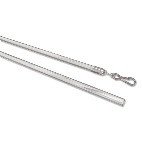 Interdeco Schleuderstäbe/Gardinenstäbe (2 Stück) Glasklar aus Kunststoff für Gardinen/Vorhänge, Remo, 100 cm von INTERDECO