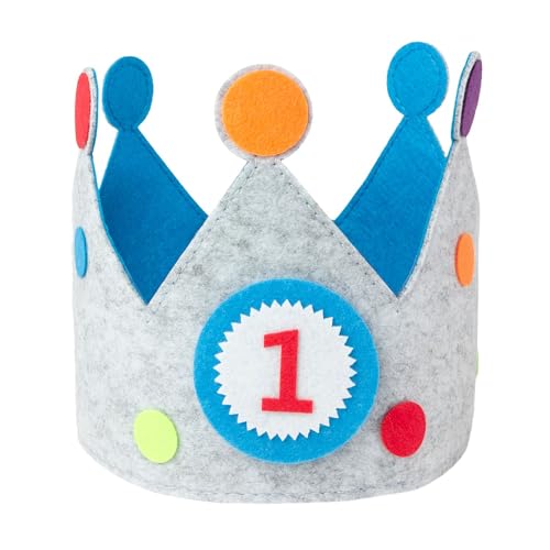 INTIRILIFE Geburtstagskrone aus Filz mit austauschbaren Nummern 0-9 in Blau - Grau - 57.5 x 15.5 cm - Verstellbare Krone für Jungen und Mädchen für Geburtstag Party Kinder Deko INTIRILIFE Geburtstagskrone aus Filz mit austauschbaren Nummern 0-9 in Blau - Grau - 57.5 x 15.5 cm - Verstellbare Krone für Jungen und Mädchen für Geburtstag Party Kinder Deko von INTIRILIFE