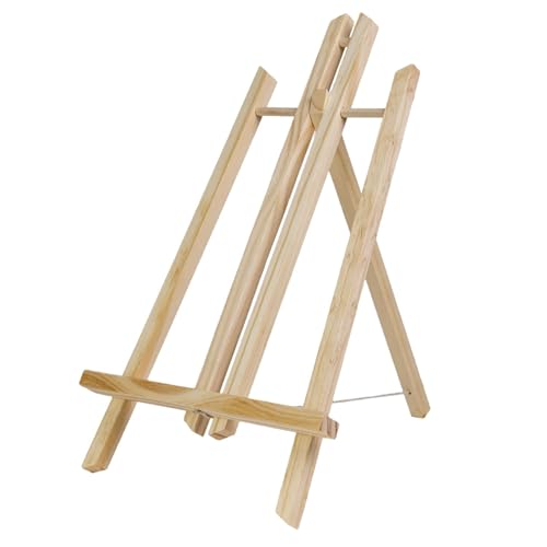 INTIRILIFE Tischstaffelei aus Buchenholz 27 x 50 cm - Klappbarer Bildhalter, Deko Foto-Ständer, Dreibeinige Sitzstaffelei platzsparend, Display Staffelei für Kinder, Stativ zum Zeichnen, Malen von INTIRILIFE