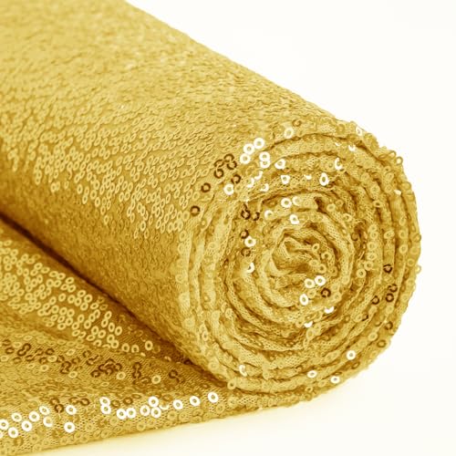 INVGEEXI Goldfarbener Paillettenstoff von The Yard, 90 cm, glitzernde Pailletten, Material für Hochzeit/Brautjungfernkleider, Partykostüme, Tischdecken, DIY-Nähprojekte INVGEEXI Goldfarbener Paillettenstoff von The Yard, 90 cm, glitzernde Pailletten, Material für Hochzeit/Brautjungfernkleider, Partykostüme, Tischdecken, DIY-Nähprojekte von INVGEEXI