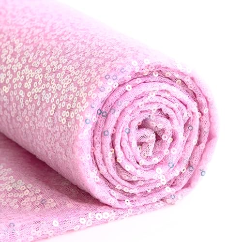 INVGEEXI Hellrosa Paillettenstoff von The Yard, 1,8 m, glitzernde Glitzer-Pailletten-Material für Hochzeit/Brautjungfernkleider, Party-Kostüme, Tischdecken, DIY-Nähprojekte INVGEEXI Hellrosa Paillettenstoff von The Yard, 1,8 m, glitzernde Glitzer-Pailletten-Material für Hochzeit/Brautjungfernkleider, Party-Kostüme, Tischdecken, DIY-Nähprojekte von INVGEEXI