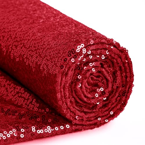 INVGEEXI Roter Paillettenstoff von The Yard, 4,5 m, glitzernde Glitzer-Pailletten-Material für Hochzeit/Brautjungfernkleider, Party-Kostüme, Tischdecken, DIY-Nähprojekte INVGEEXI Roter Paillettenstoff von The Yard, 4,5 m, glitzernde Glitzer-Pailletten-Material für Hochzeit/Brautjungfernkleider, Party-Kostüme, Tischdecken, DIY-Nähprojekte von INVGEEXI
