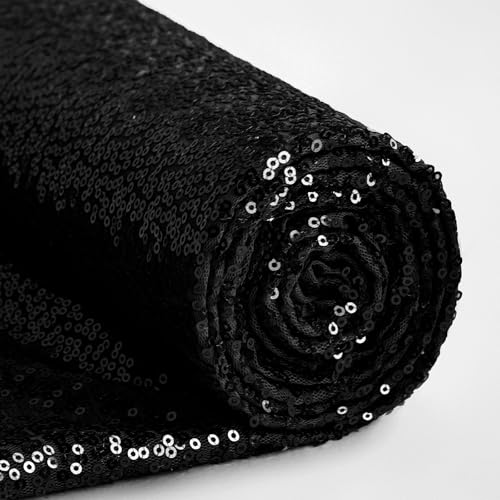 INVGEEXI Schwarzer Paillettenstoff von The Yard, 4,5 m, glitzerndes Pailletten-Material für Hochzeit/Brautjungfernkleider, Party-Kostüme, Tischdecken, DIY-Nähprojekte INVGEEXI Schwarzer Paillettenstoff von The Yard, 4,5 m, glitzerndes Pailletten-Material für Hochzeit/Brautjungfernkleider, Party-Kostüme, Tischdecken, DIY-Nähprojekte von INVGEEXI