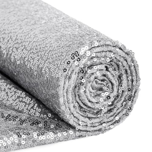 INVGEEXI Silberfarbener Paillettenstoff von The Yard, 1,8 m, glitzerndes Pailletten-Material für Hochzeit/Brautjungfernkleider, Party-Kostüme, Tischdecken, DIY-Nähprojekte INVGEEXI Silberfarbener Paillettenstoff von The Yard, 1,8 m, glitzerndes Pailletten-Material für Hochzeit/Brautjungfernkleider, Party-Kostüme, Tischdecken, DIY-Nähprojekte von INVGEEXI