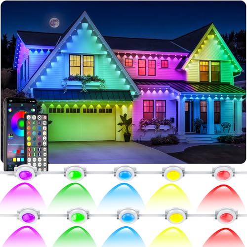 INZIDOL 60M Permanent Outdoor Lights, RGB Waterproof Eaves Lights Outdoor, IP 68 Outdoor Fairy Lights for Christmas Lighting, Party Daily RGB Roof Edge Lighting with App Control INZIDOL 60M Permanent Outdoor Lights, RGB Waterproof Eaves Lights Outdoor, IP 68 Outdoor Fairy Lights for Christmas Lighting, Party Daily RGB Roof Edge Lighting with App Control von INZIDOL
