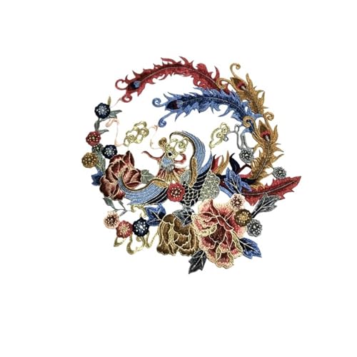 2PCS große Phoenix Patches for Kleidung Applikation Nähen auf Stickerei Patch Aufkleber Pfau Stoff Abzeichen Kleidung Zubehör Für Jacken Jeans Kleidung(Style 7 S) von IOEUIWP