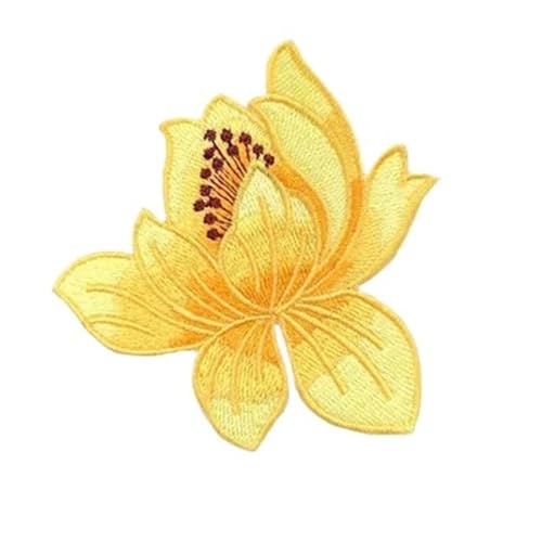 3PCS Vintage Exquisite Gestickte Lotus Tuch Patch Cheongsam Dekorative Blumen Zubehör DIY Eisen Auf Patches for Kleidung Für Jacken Jeans Kleidung(Flower Patch06) von IOEUIWP