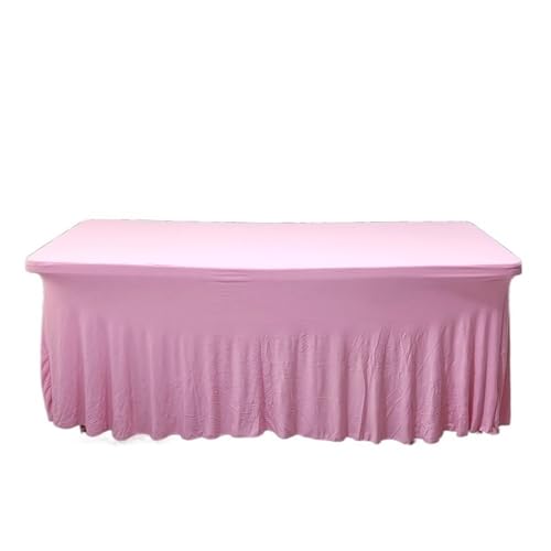 6 Fuß, 4 Fuß, 8 Fuß Stretch-Rechteck-Tischdecke, Spandex-Tischröcke, Lange Tische, waschbar, knitterfrei, Tischdecken, Spanntisch Für Hochzeit Party Geburtstag(Pink,183 x 76 x 76cm) von IOEUIWP