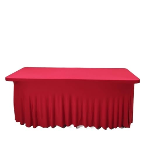 6 Fuß, 4 Fuß, 8 Fuß Stretch-Rechteck-Tischdecke, Spandex-Tischröcke, Lange Tische, waschbar, knitterfrei, Tischdecken, Spanntisch Für Hochzeit Party Geburtstag(Red,183 x 76 x 76cm) von IOEUIWP