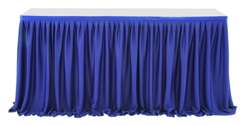 6FT/9FT Polyester-Plissee-Tischrock, grün/rosa Rüschen-Esstischdecke for Hochzeitsbankett, Geburtstagsfeier, Tischdekoration Für Hochzeit Party Geburtstag(Blue,6FT 78X183cm) von IOEUIWP