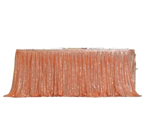 Beige Gold Pailletten Tischrock Tischtuch Geburtstag Party Hochzeit Weihnachten Accessoires Süßigkeiten Tischdekoration Festival Deko Für Hochzeit Party Geburtstag(Rose Gold 2,9FT-70x274cm) von IOEUIWP