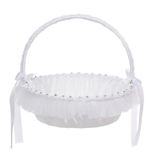 Hochzeit Blumenmädchen Korb einfache Spitze for Strass Kollektion mit Spitze Blumen Rosen von IOEUIWP