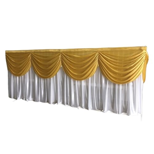 Hochzeit Check-In 300*75CM Tischrock Hochzeit Champagner Turm Kerzenständer Stoff Tischdekoration Tischdecke Dessert Tischrock Für Hochzeit Party Geburtstag(Gold1) von IOEUIWP