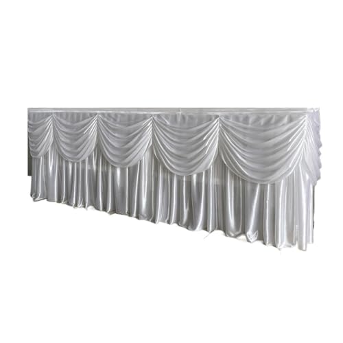 Hochzeit Check-In 300*75CM Tischrock Hochzeit Champagner Turm Kerzenständer Stoff Tischdekoration Tischdecke Dessert Tischrock Für Hochzeit Party Geburtstag(White) von IOEUIWP
